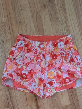Avia Floral Elastic-Waist Women's Shorts - Coral Pink
